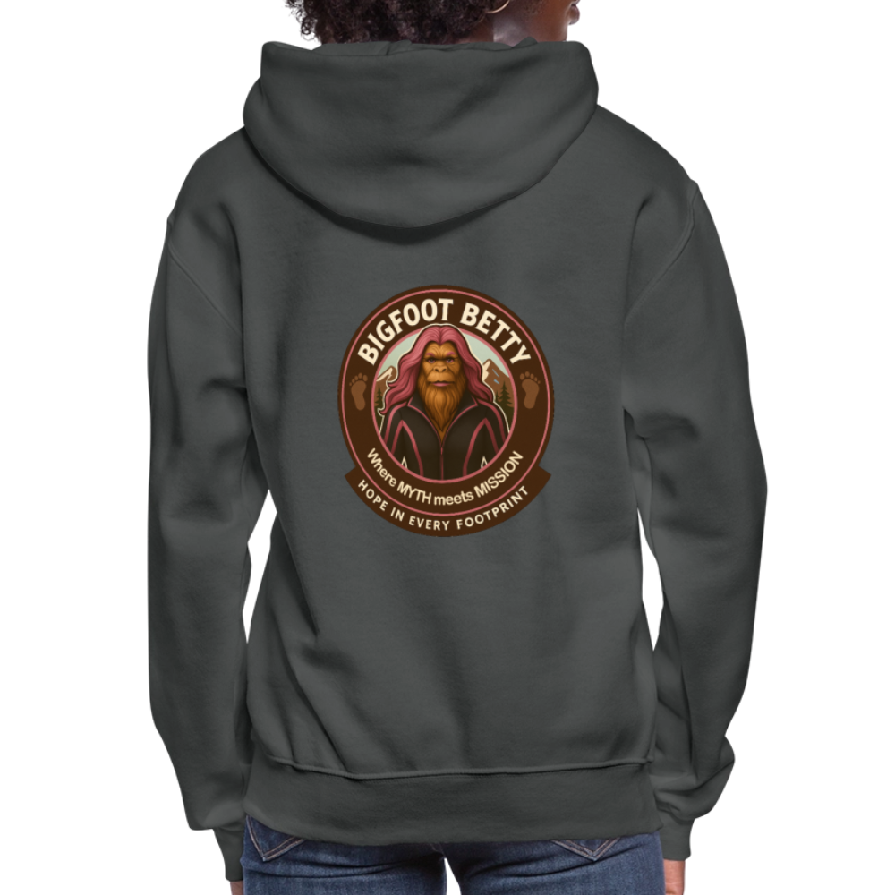 Women's Hoodie - Hope in Every Footprint (F/B) (RETRO) - asphalt