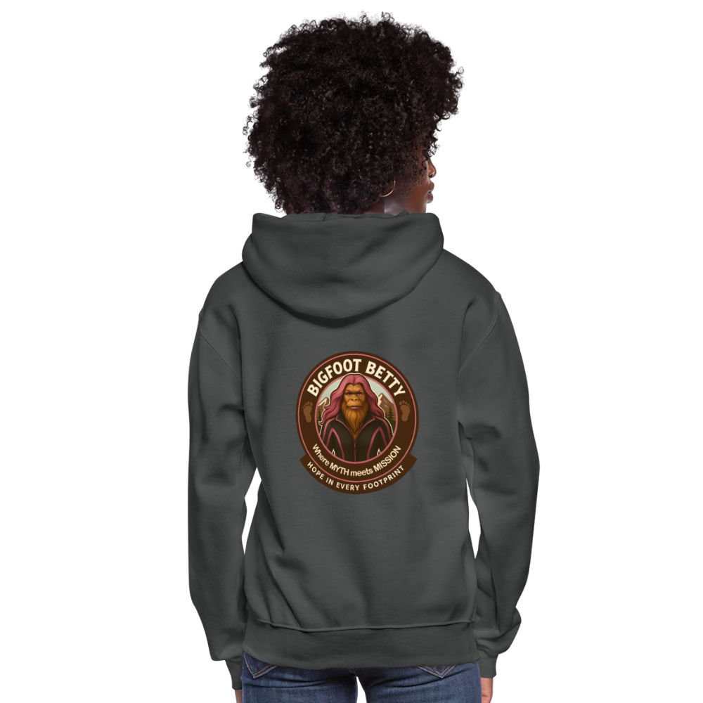 Women's Hoodie - Hope in Every Footprint (F/B) (RETRO) - asphalt