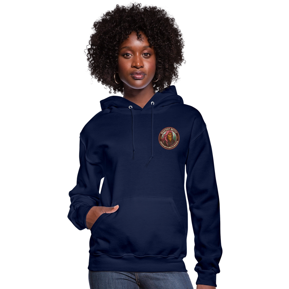 Women's Hoodie - Where Myth Meets Mission (F/B) (RETRO) - navy