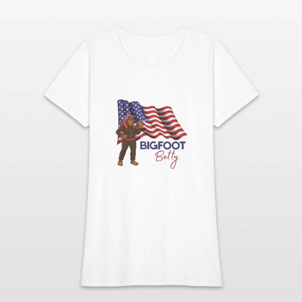 BFB July 4 - Waving Flag Women's T-Shirt - white