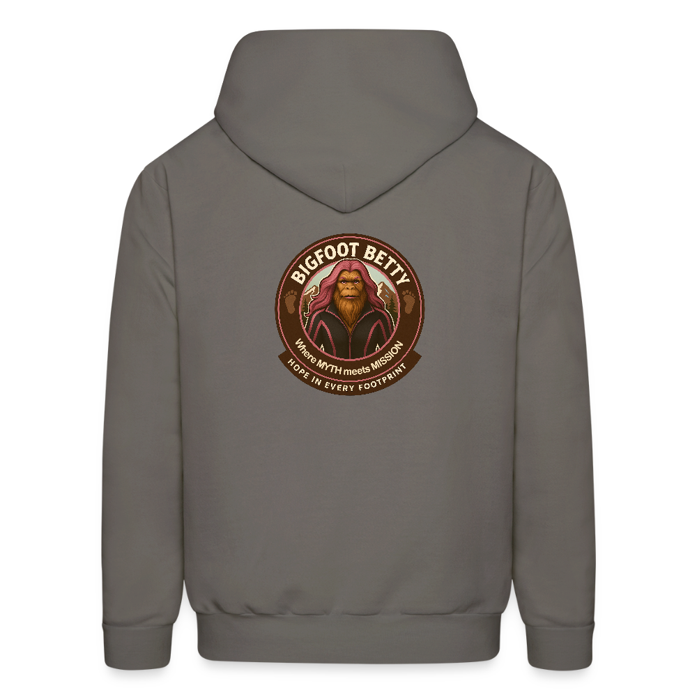 Men's Hoodie - Hope in Every Footprint (RETRO) - asphalt gray