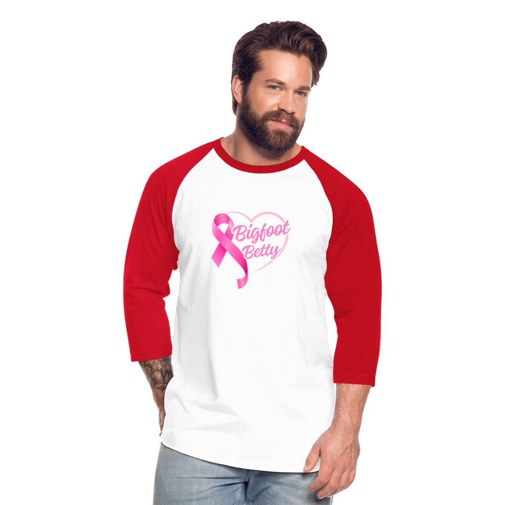 Baseball T-Shirt - BFB Pink Ribbon - white/red