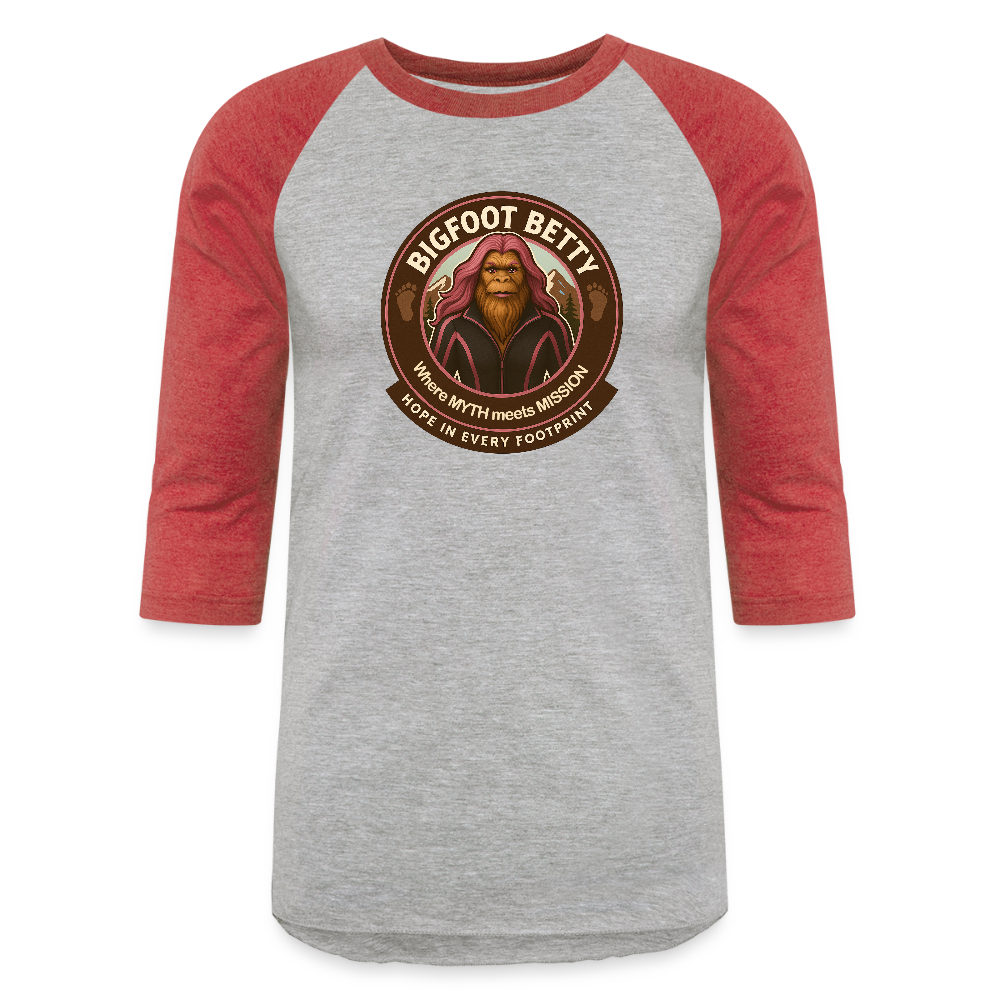Baseball T-Shirt - Hope in Every Footprint (RETRO) - heather gray/red