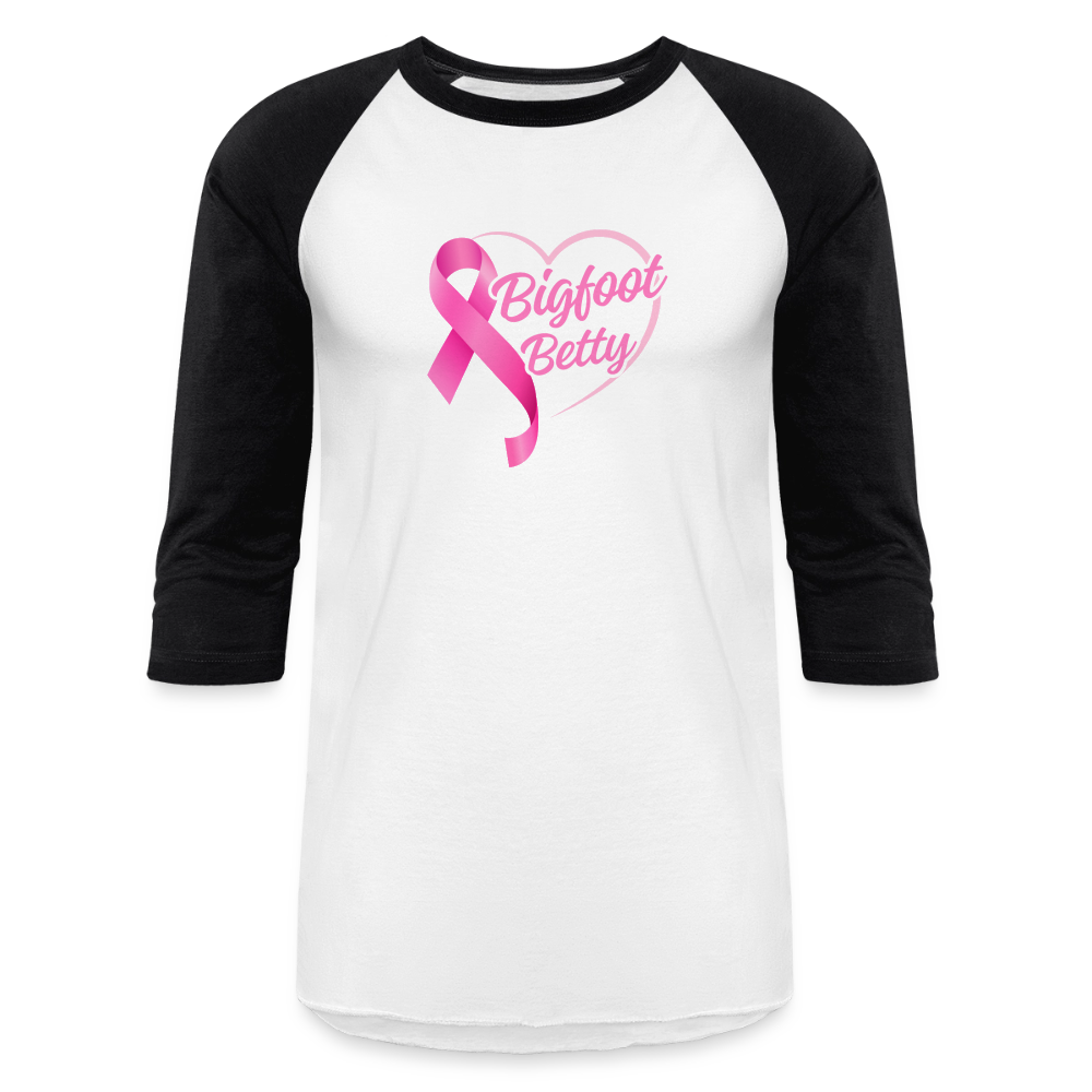 Baseball T-Shirt - BFB Pink Ribbon - white/black