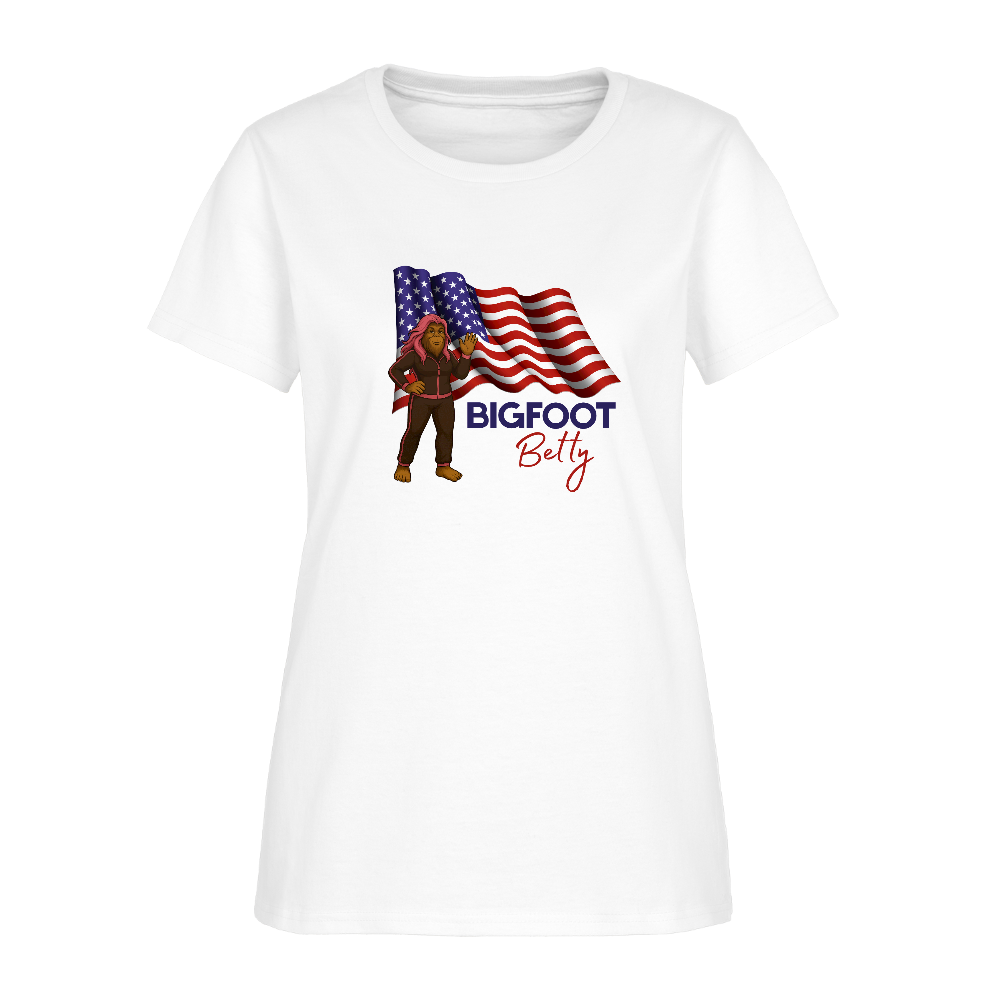 BFB July 4 - Waving Flag Women's T-Shirt - white