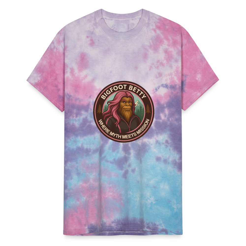 Unisex Tie Dye T-Shirt - Where Myth Meets Mission (RETRO) - cotton candy