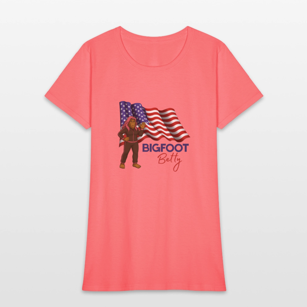 BFB July 4 - Waving Flag Women's T-Shirt - coral