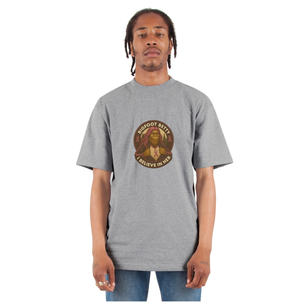 Unisex Oversized Heavyweight T-Shirt - I Believe In Her (RETRO) - heather gray