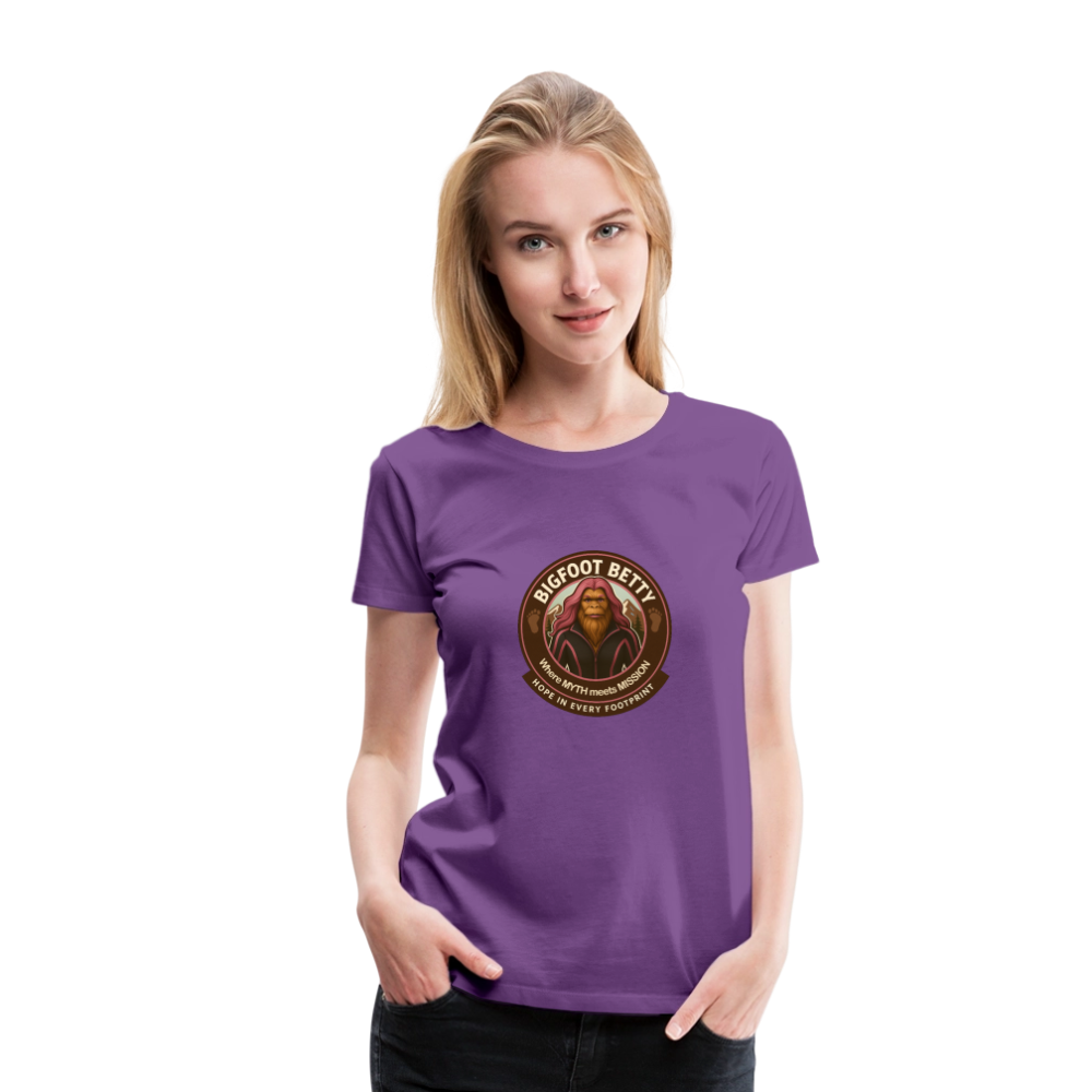 Women’s Premium T-Shirt - Hope in Every Footprint (RETRO) - purple