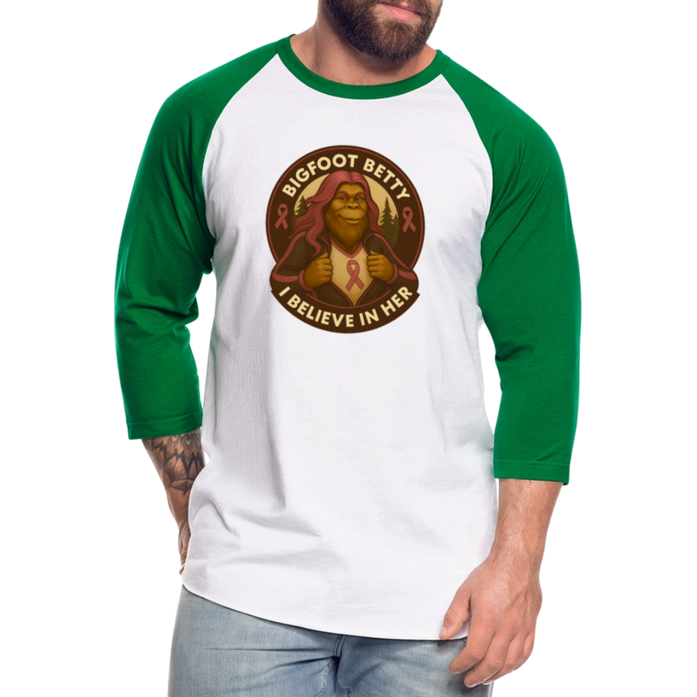 Baseball T-Shirt - I Believe In Her (RETRO) - white/kelly green