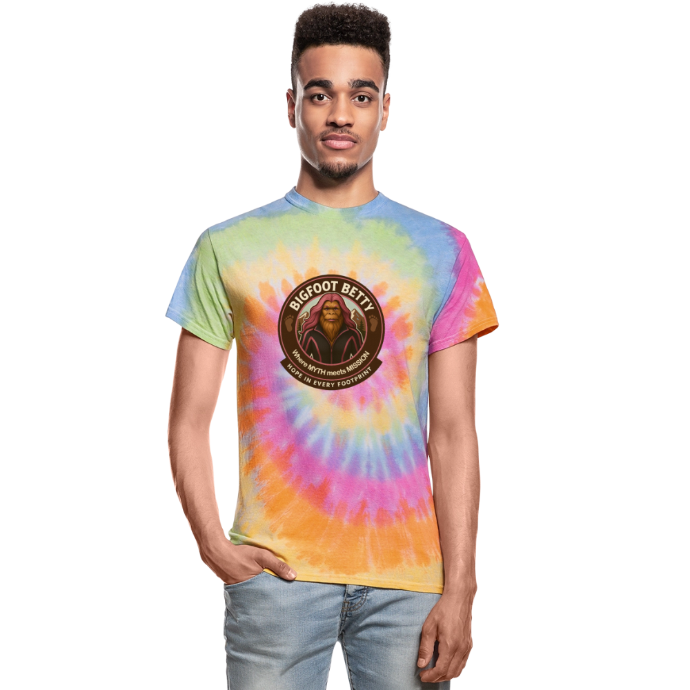 Unisex Tie Dye T-Shirt - Hope in Every Footprint (RETRO) - rainbow
