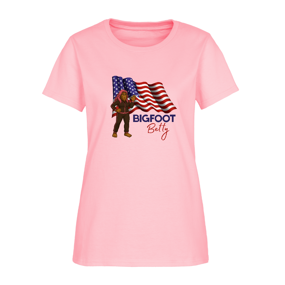 BFB July 4 - Waving Flag Women's T-Shirt - pink