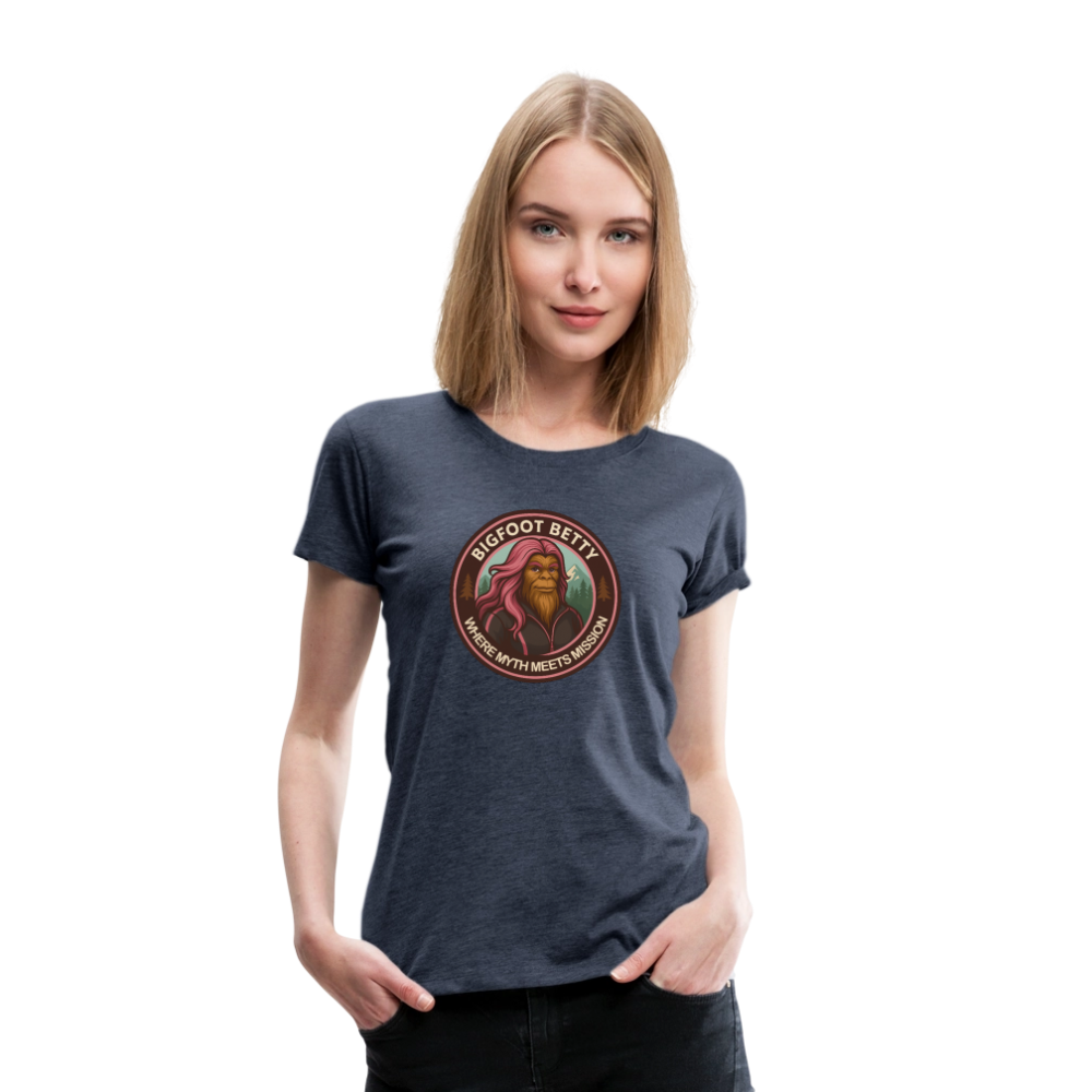 Women’s Premium T-Shirt - Where Myth Meets Mission (RETRO) - heather blue