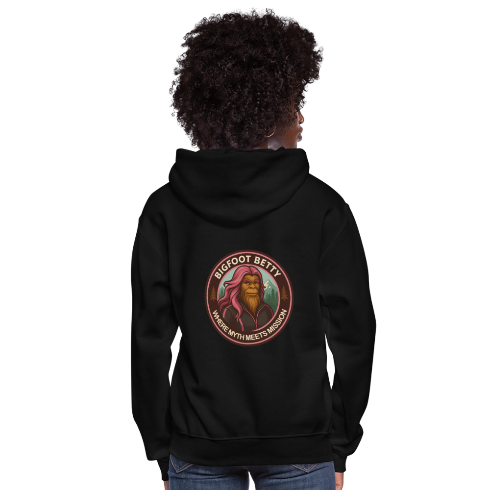 Women's Hoodie - Where Myth Meets Mission (F/B) (RETRO) - black