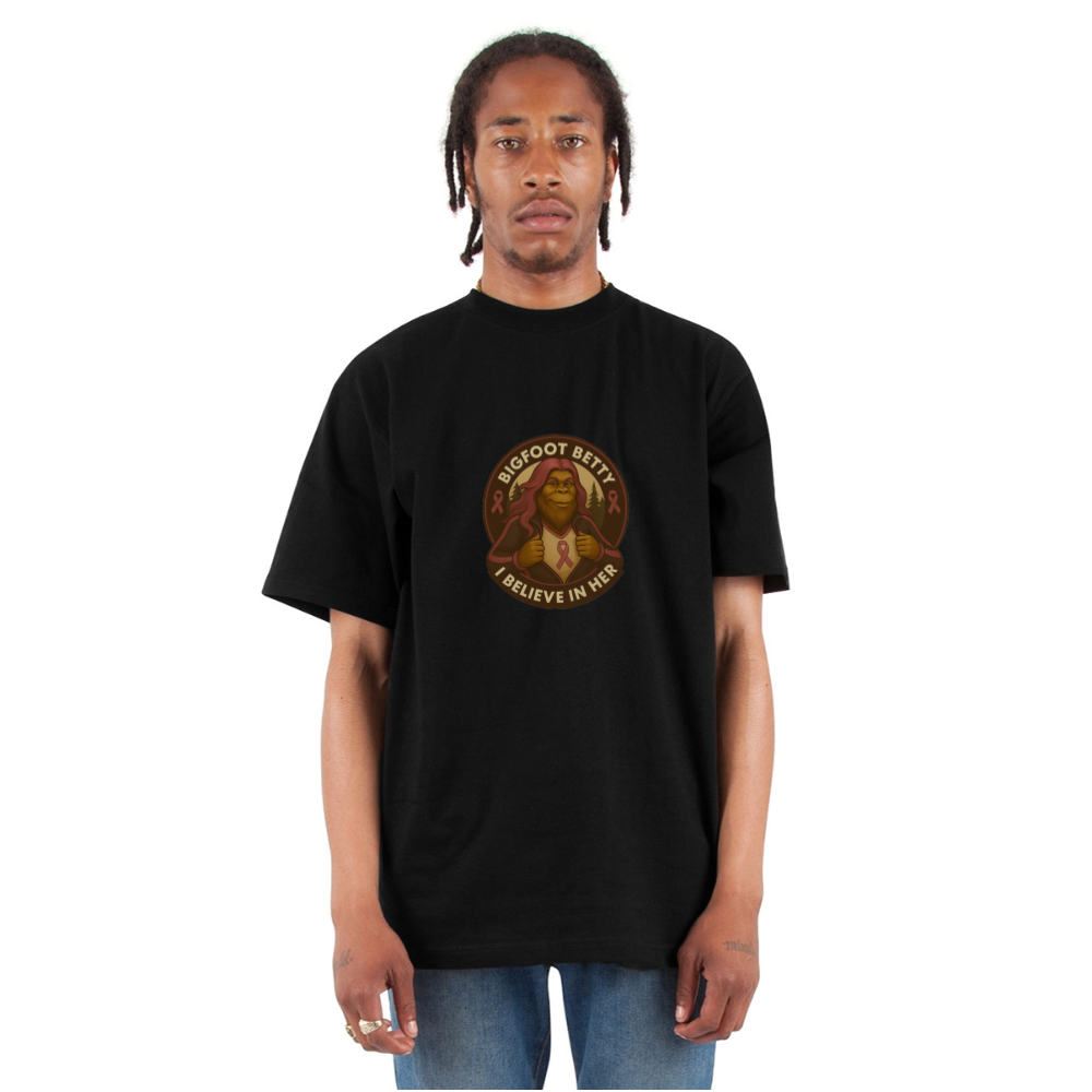 Unisex Oversized Heavyweight T-Shirt - I Believe In Her (RETRO) - black