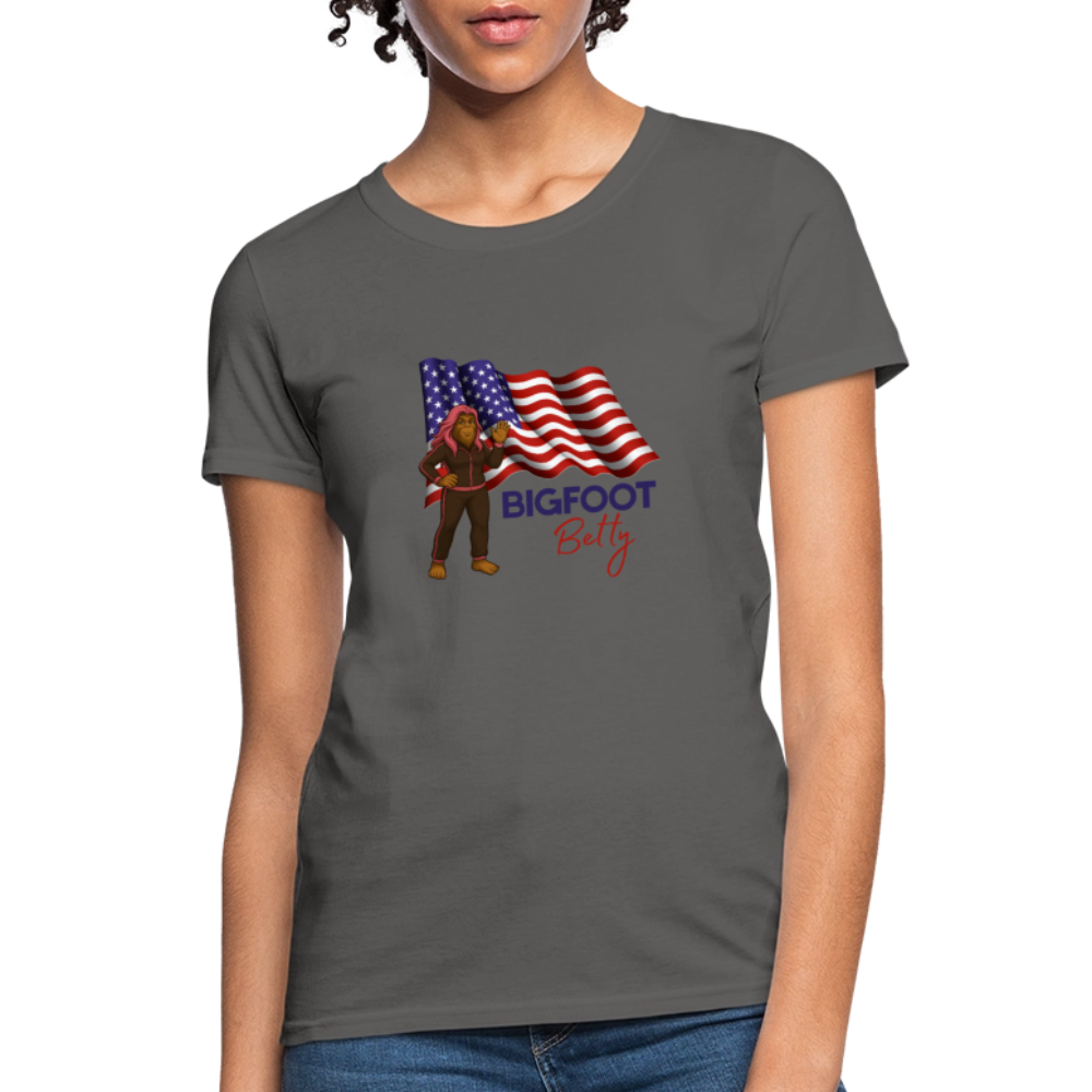 BFB July 4 - Waving Flag Women's T-Shirt - charcoal