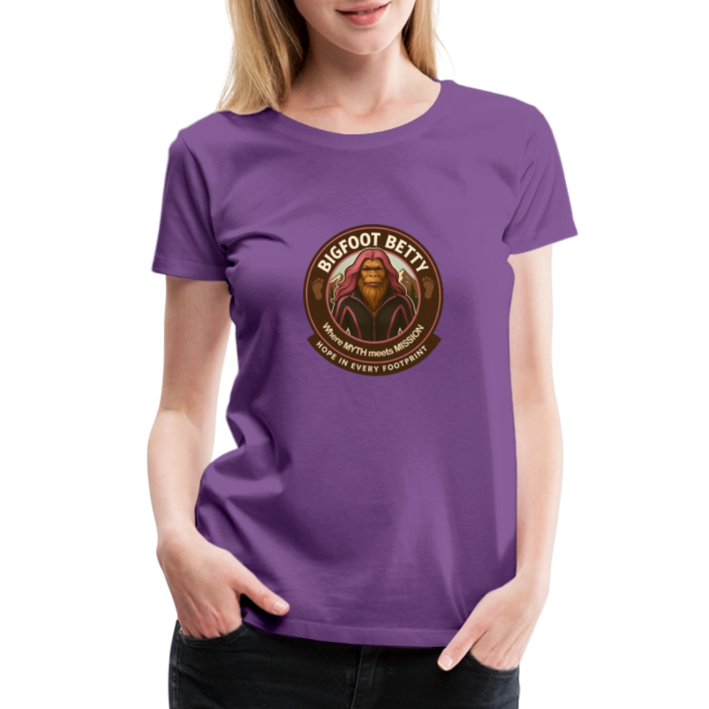 Women’s Premium T-Shirt - Hope in Every Footprint (RETRO) - purple