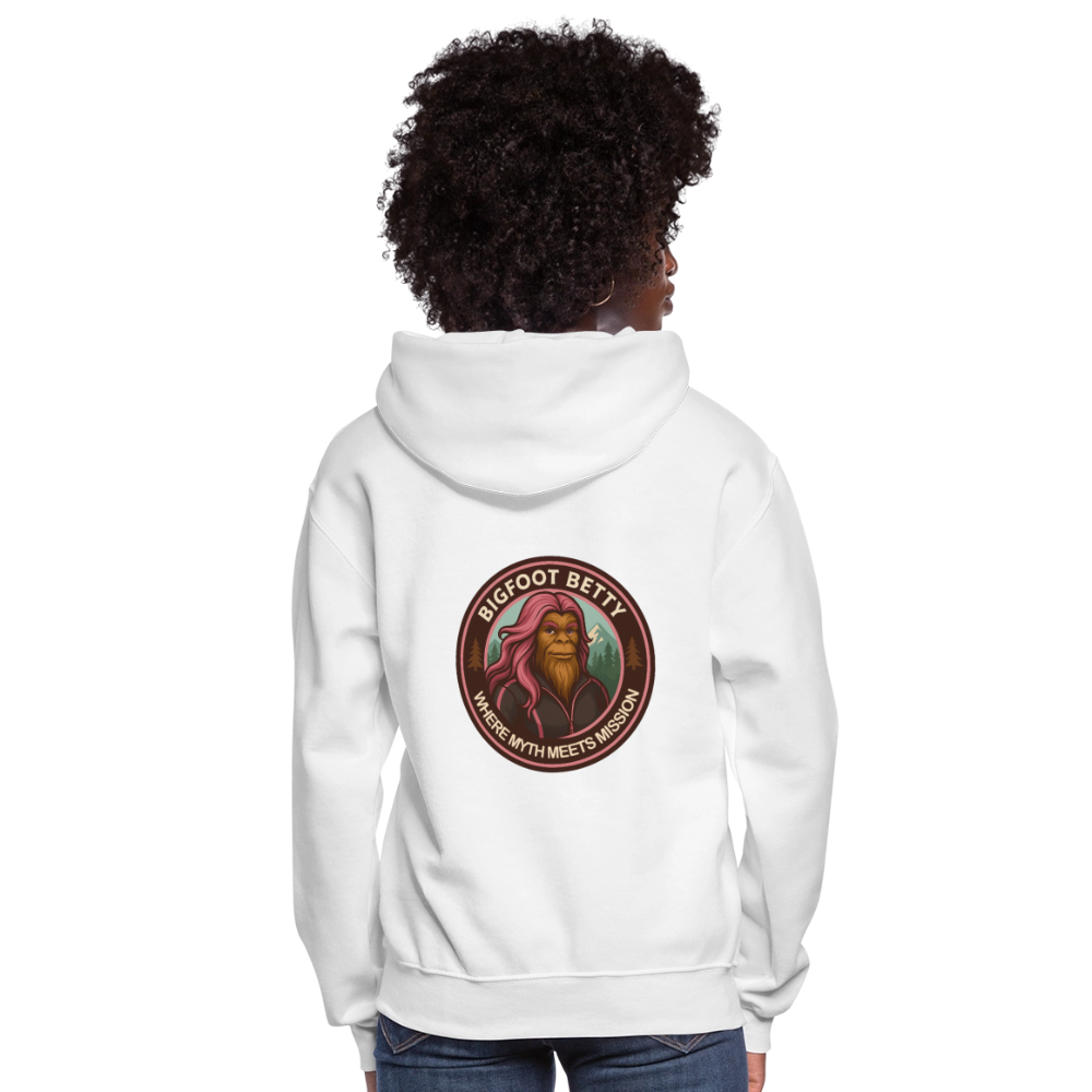 Women's Hoodie - Where Myth Meets Mission (F/B) (RETRO) - white
