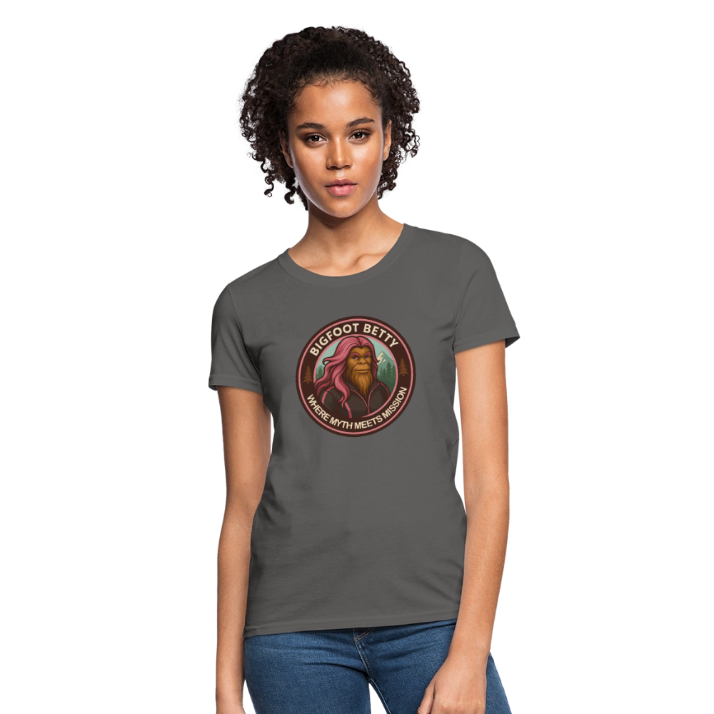 Women's T-Shirt - Where Myth Meets Mission (RETRO) - charcoal