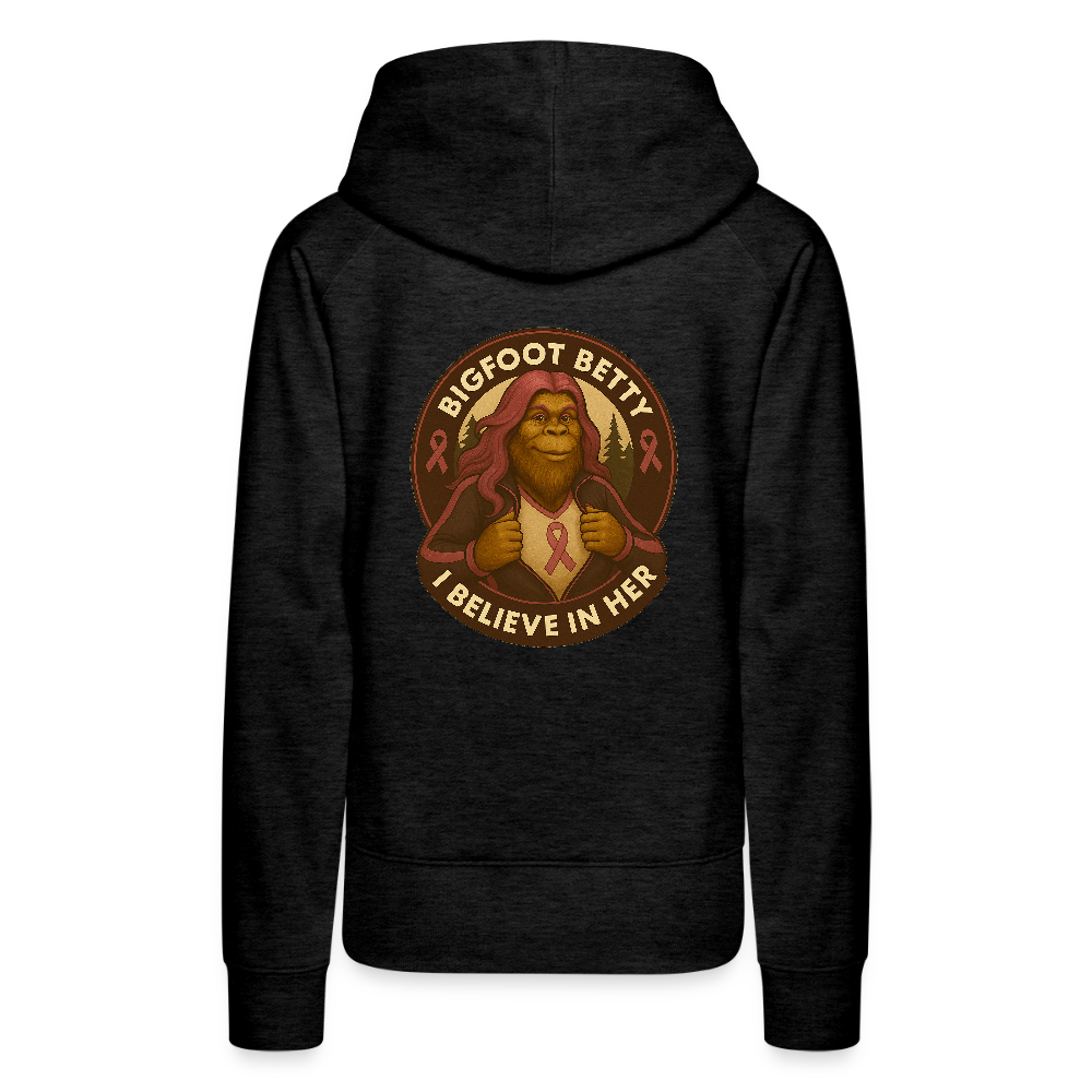 Women’s Premium Hoodie - I Believe In Her (F/B) (RETRO) - charcoal grey