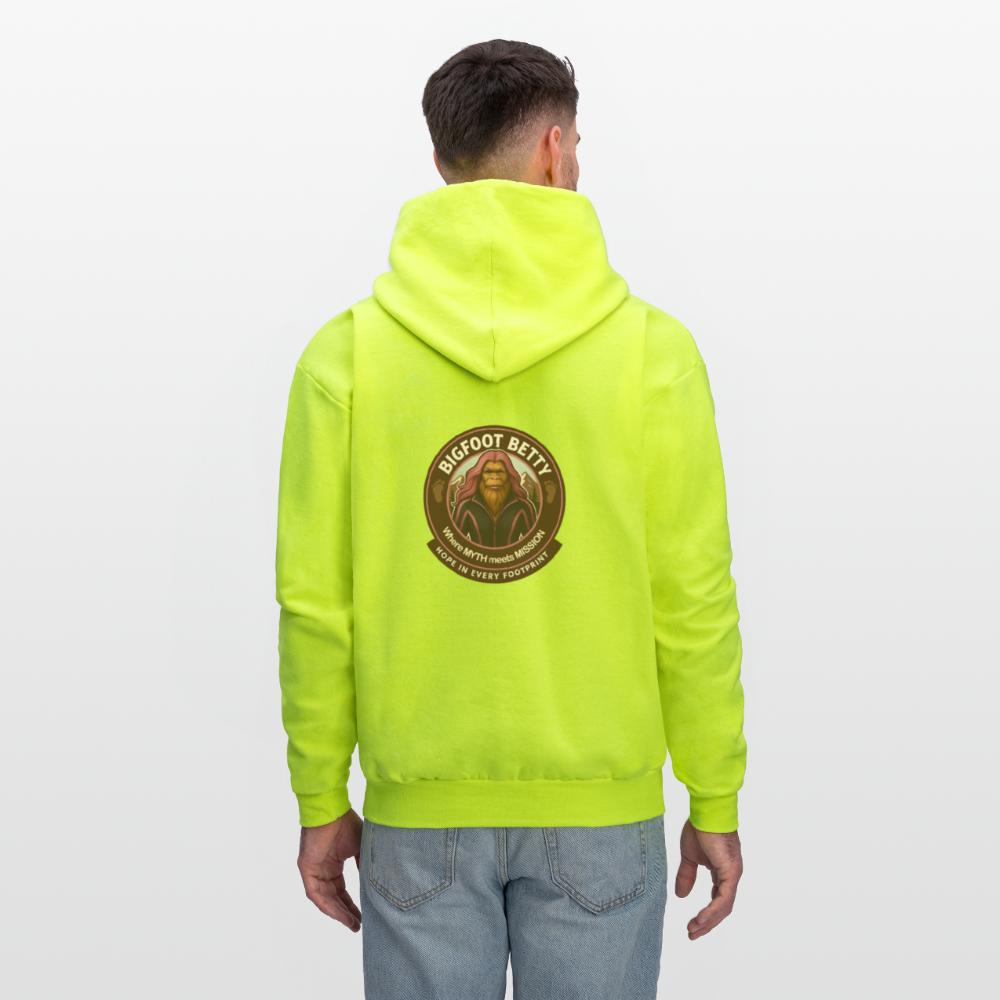 Men's Hoodie - Hope in Every Footprint (RETRO) - safety green