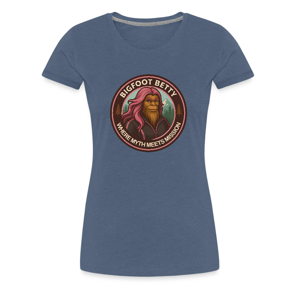 Women’s Premium T-Shirt - Where Myth Meets Mission (RETRO) - heather blue
