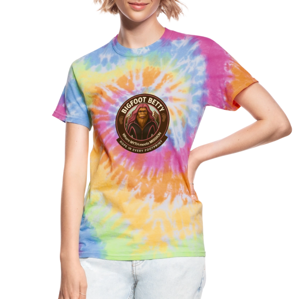 Unisex Tie Dye T-Shirt - Hope in Every Footprint (RETRO) - rainbow