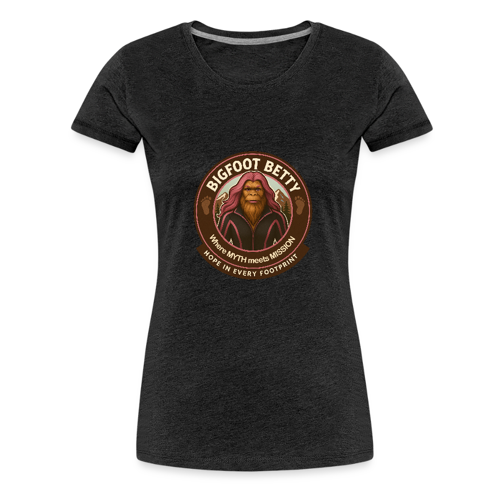 Women’s Premium T-Shirt - Hope in Every Footprint (RETRO) - charcoal grey