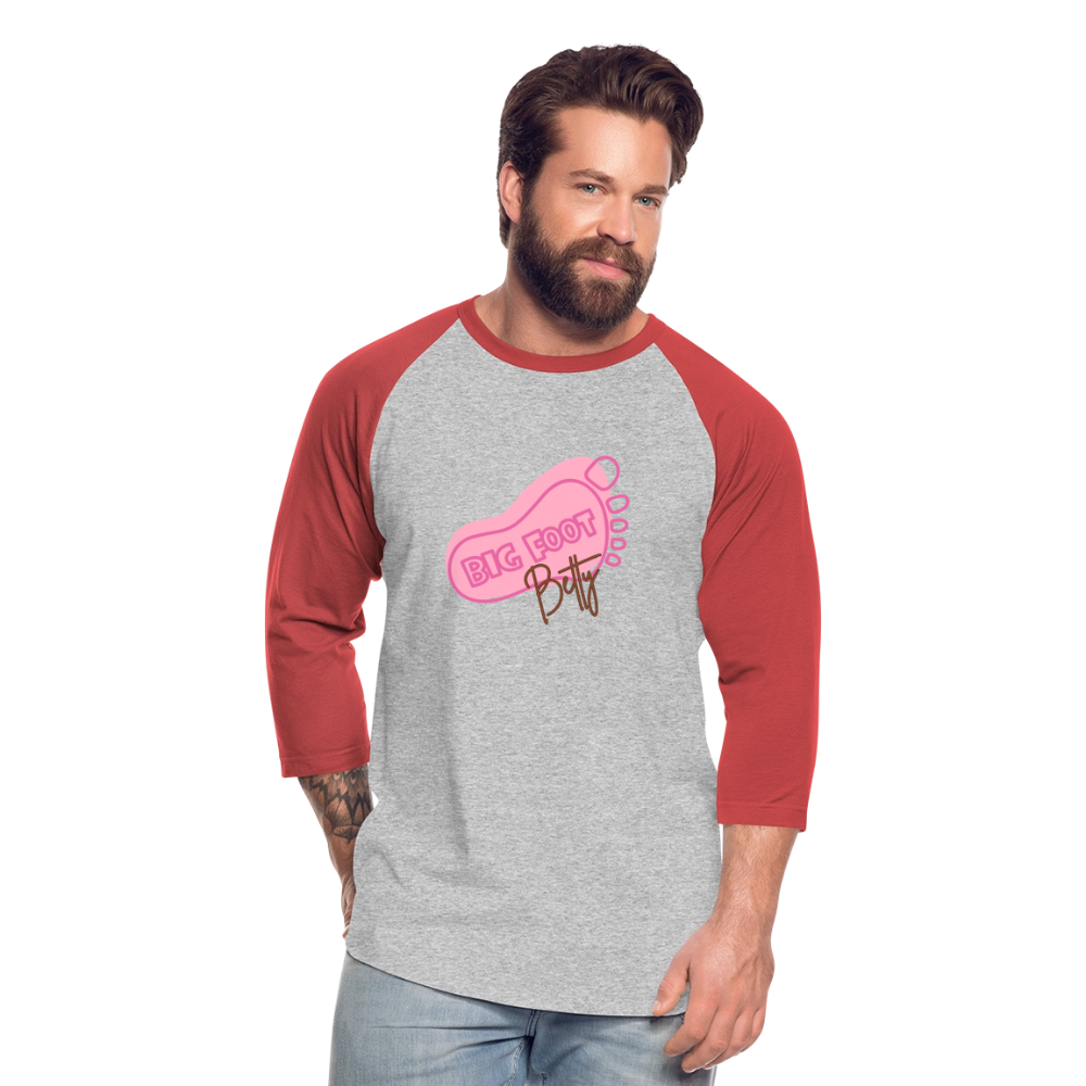 Baseball T-Shirt - BFB FootPrint - heather gray/red