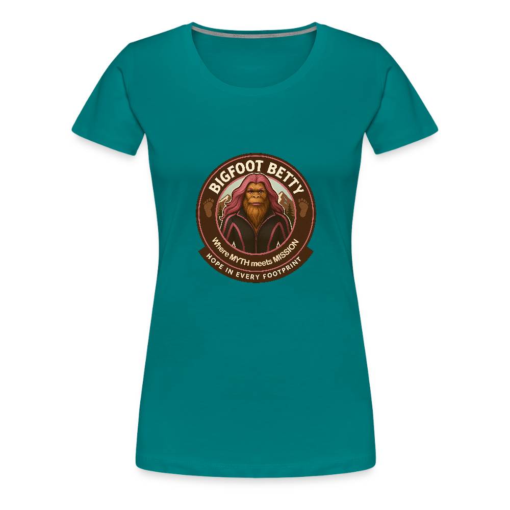 Women’s Premium T-Shirt - Hope in Every Footprint (RETRO) - teal