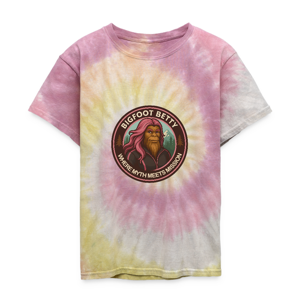 Kid's Tie Dye T-Shirt - Where Myth Meets Mission (RETRO) - Desert Rose