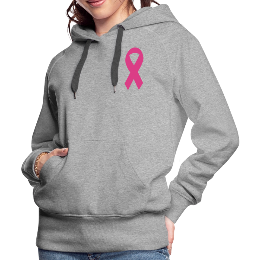 Women’s Premium Hoodie - I Believe In Her (F/B) (RETRO) PINK RIBBON - heather grey