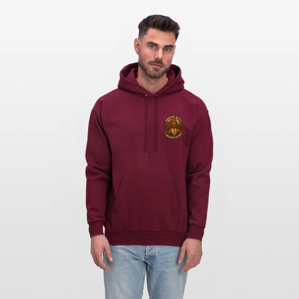 Men's Hoodie - I Believe In Her (F/B) (RETRO) - burgundy