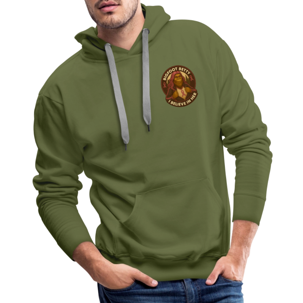 Men’s Premium Hoodie - I Believe In Her (F/B) (RETRO) - olive green