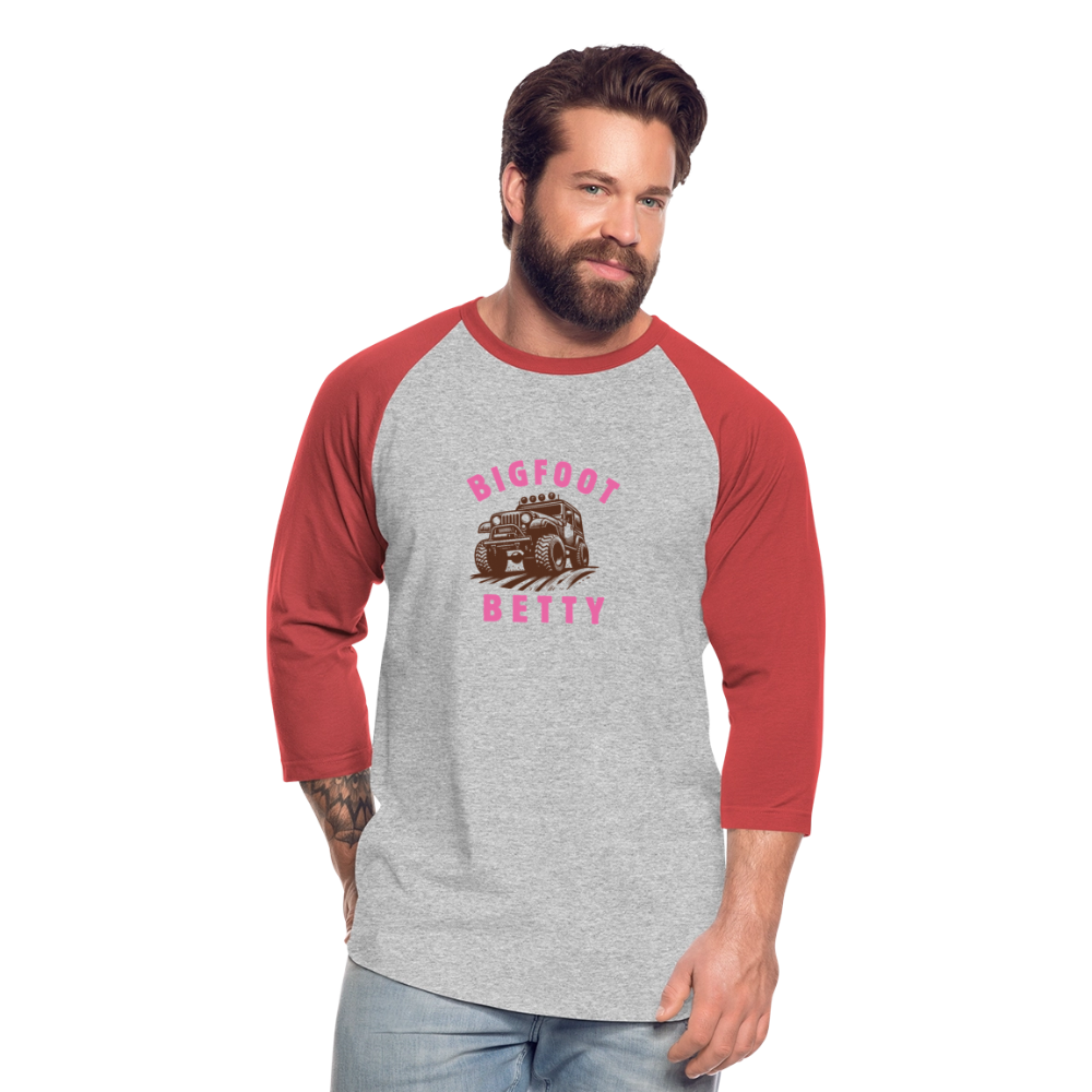Baseball T-Shirt - BFB Jeep - heather gray/red
