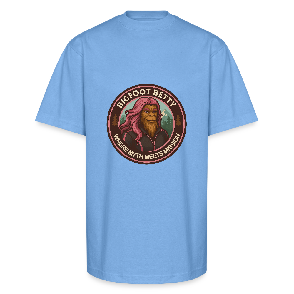 Unisex Oversized Heavyweight T-Shirt - Where Myth Meets Mission (RETRO) - sky blue