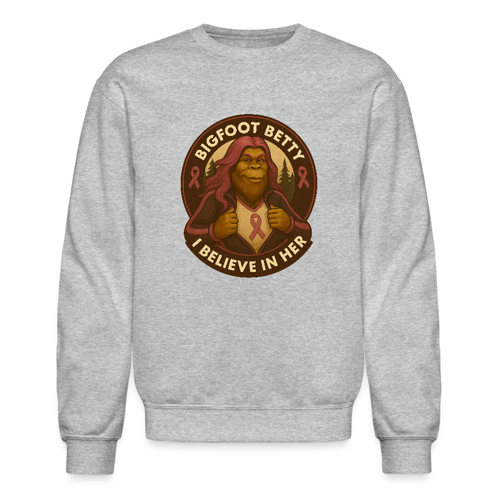 Crewneck Sweatshirt - I Believe In Her (RETRO) - heather gray