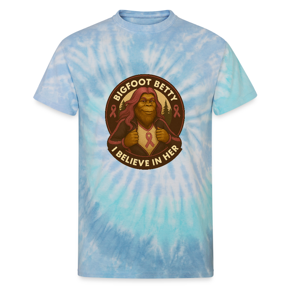 Unisex Tie Dye T-Shirt - I Believe In Her (RETRO) - blue lagoon