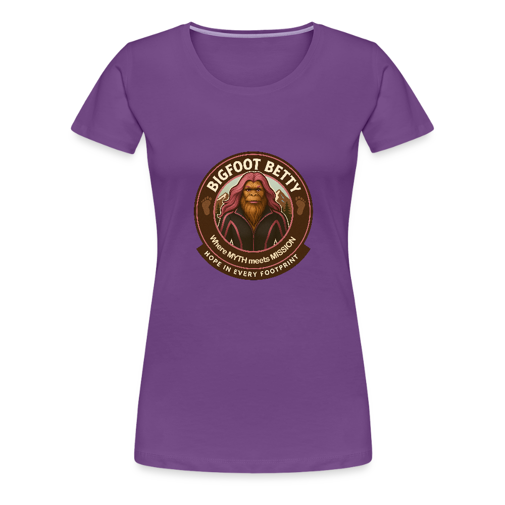 Women’s Premium T-Shirt - Hope in Every Footprint (RETRO) - purple