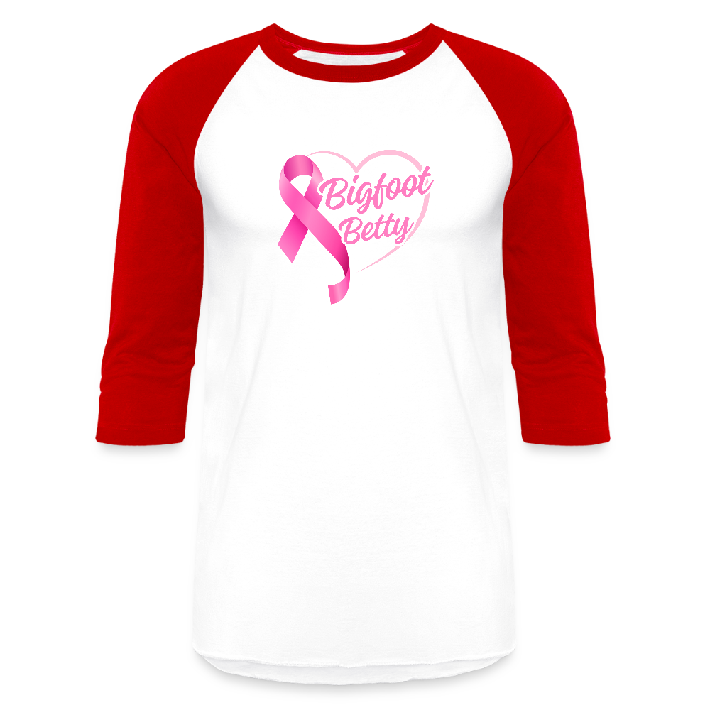 Baseball T-Shirt - BFB Pink Ribbon - white/red