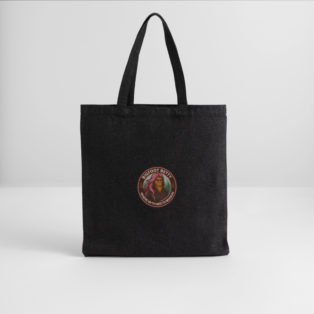 Recycled Tote Bag - Where Myth Meets Mission (RETRO) - black