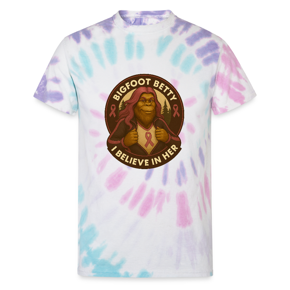 Unisex Tie Dye T-Shirt - I Believe In Her (RETRO) - Pastel Spiral