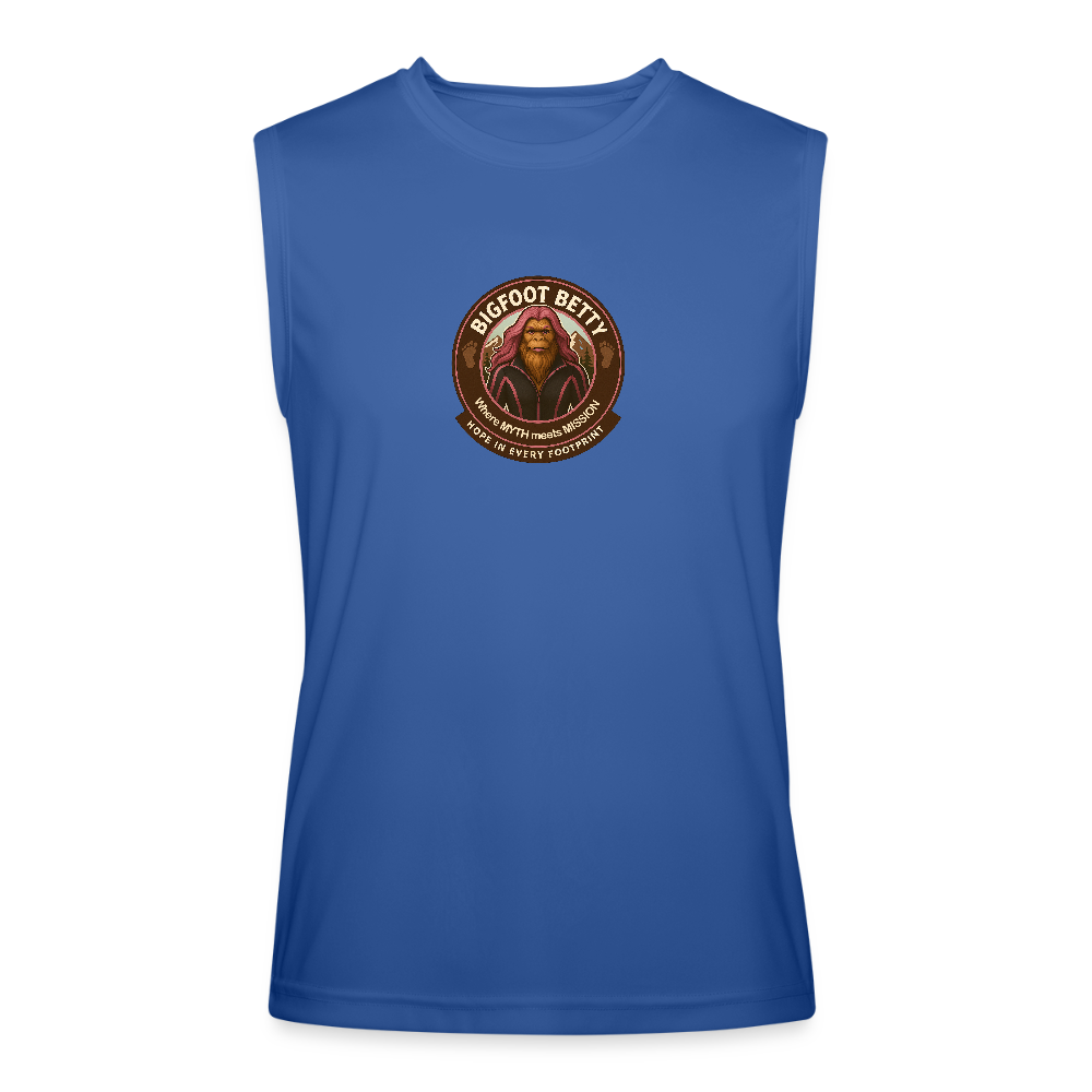 Men’s Performance Sleeveless Shirt - Hope in Every Footprint (RETRO) - royal blue