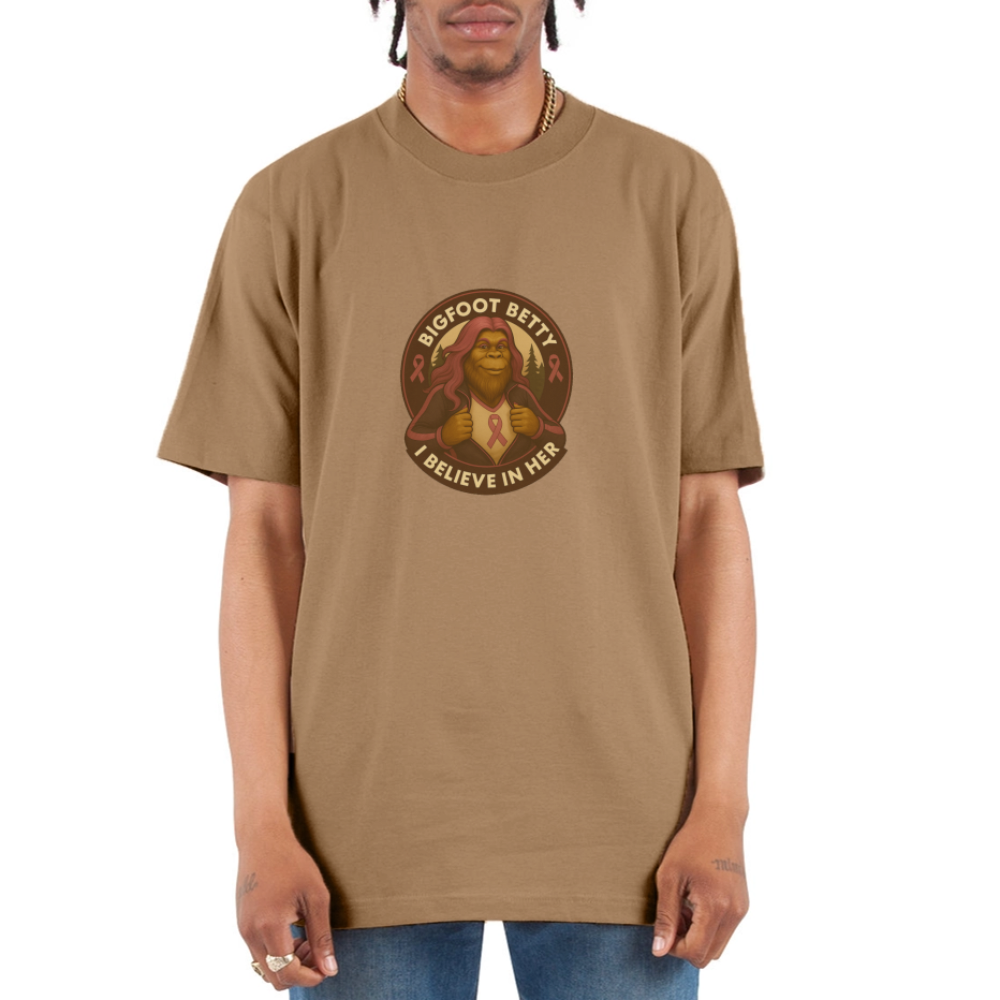Unisex Oversized Heavyweight T-Shirt - I Believe In Her (RETRO) - khaki