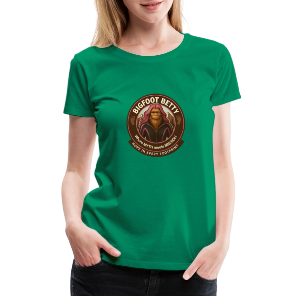 Women’s Premium T-Shirt - Hope in Every Footprint (RETRO) - kelly green