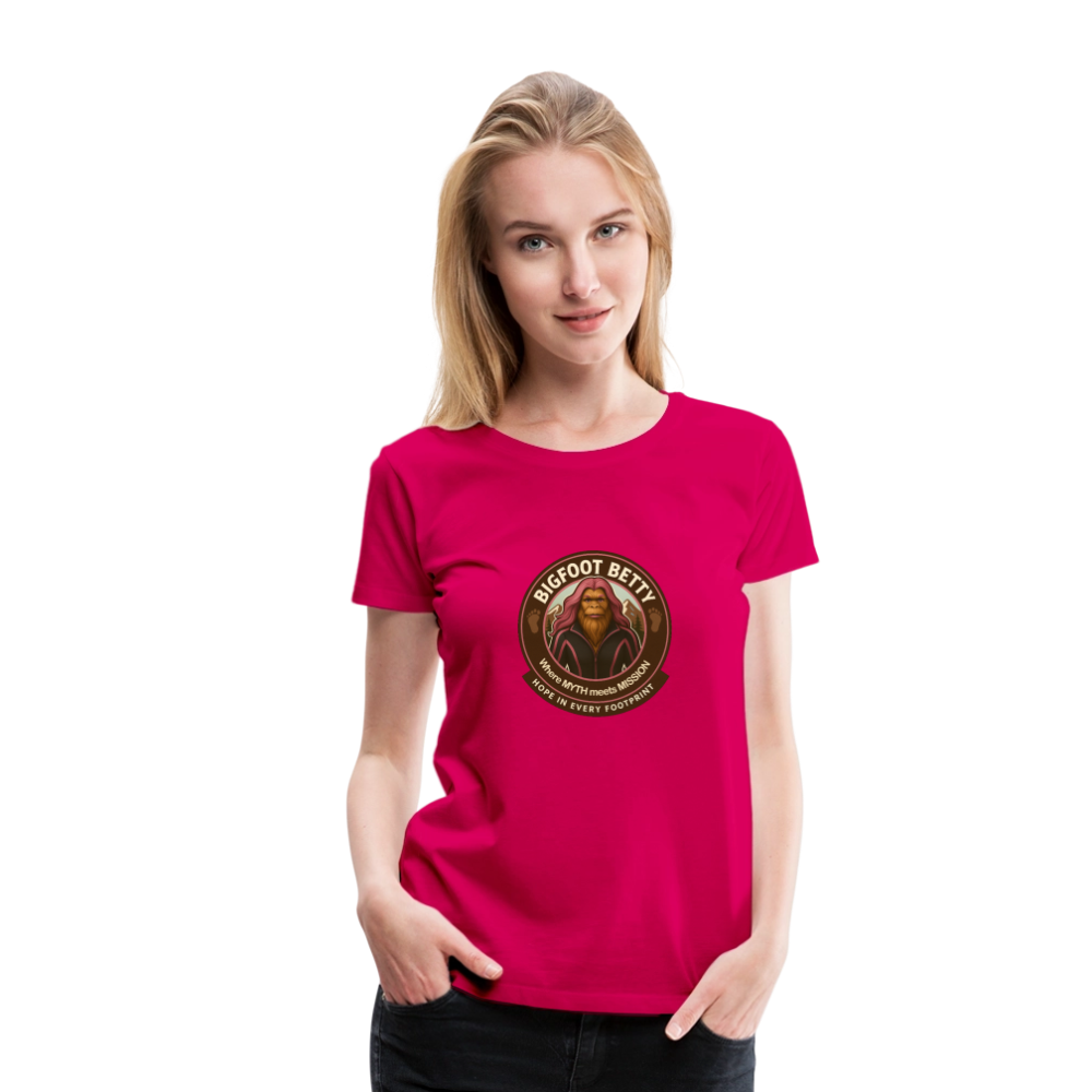 Women’s Premium T-Shirt - Hope in Every Footprint (RETRO) - dark pink
