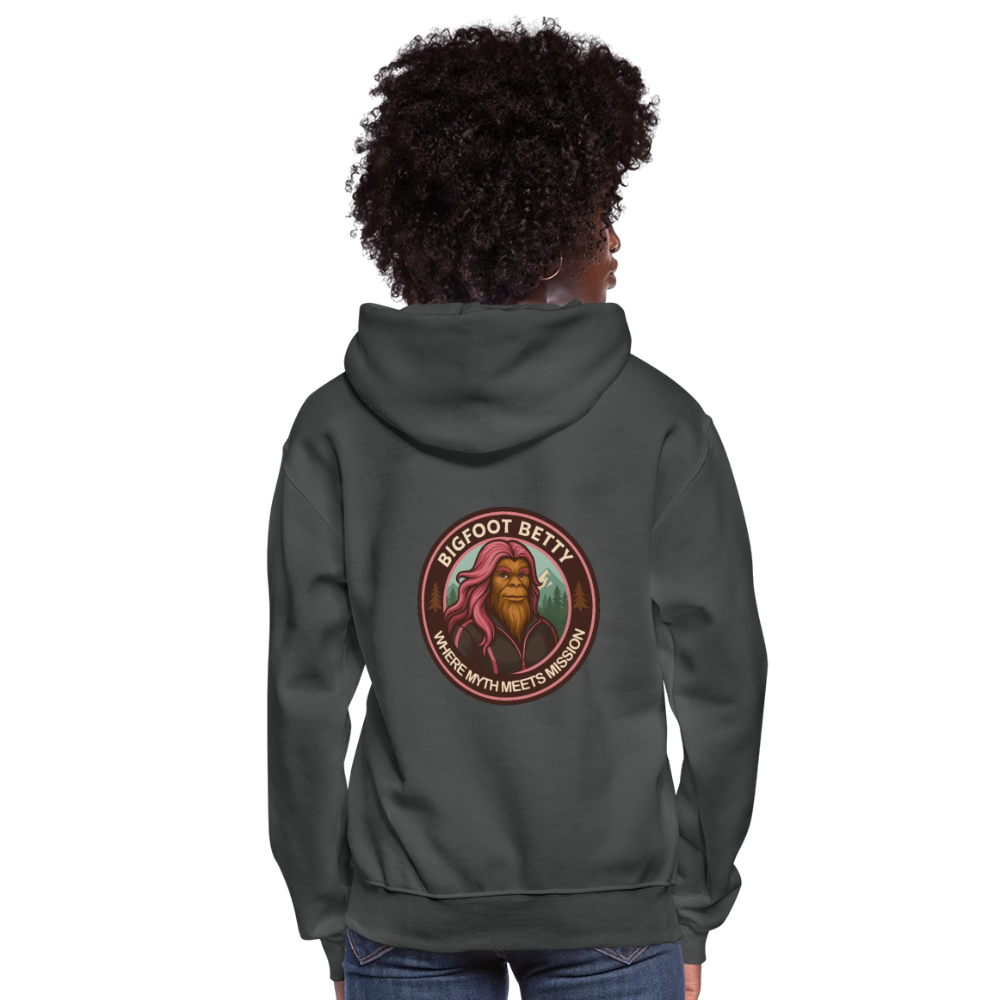 Women's Hoodie - Where Myth Meets Mission (RETRO) - asphalt