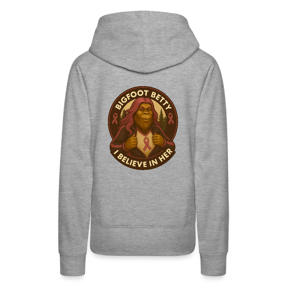 Women’s Premium Hoodie - I Believe In Her (F/B) (RETRO) - heather grey