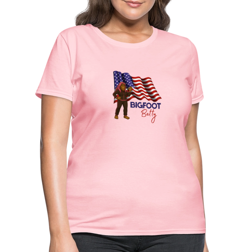 BFB July 4 - Waving Flag Women's T-Shirt - pink