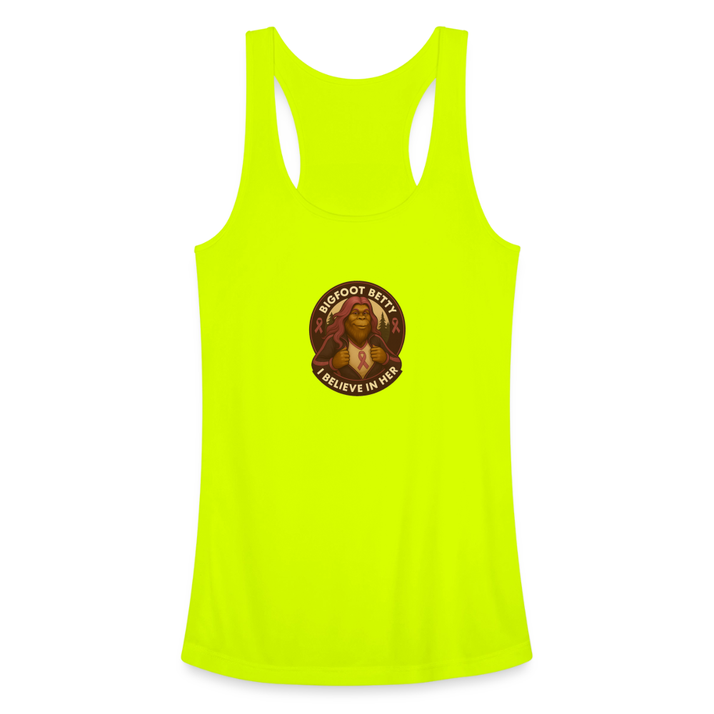 Women’s Performance Racerback Tank Top - I Believe In Her (RETRO) - neon yellow